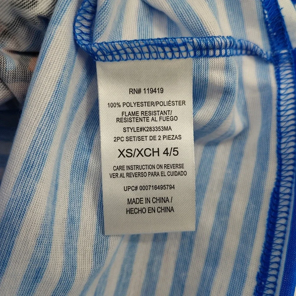 NWT Super Mario Boys Pajama Shorts Set XS 4/5 Blue‎ Stripes Cartoon Video Gamer